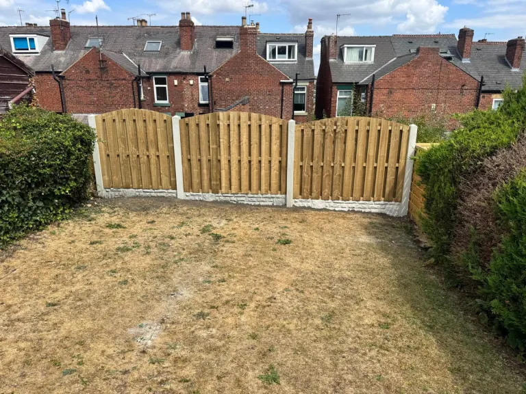 Arched Panel Rear Garden Fence by Sheffield Fencing