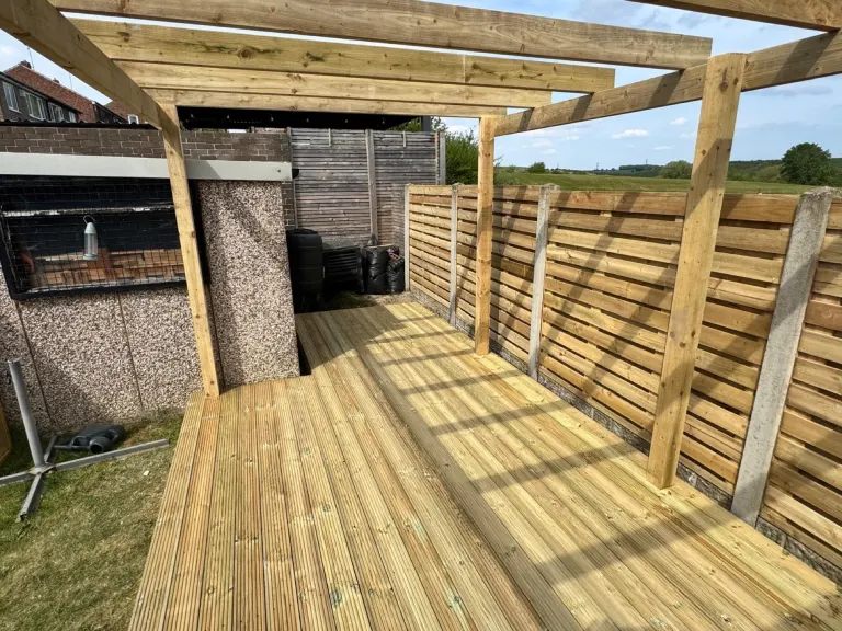 Decking, Pergola & Slatted Privacy Screens by Sheffield Fencing