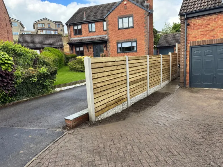 Horizontal Slatted Fence Alongside Driveway by Sheffield Fencing (photo 2)